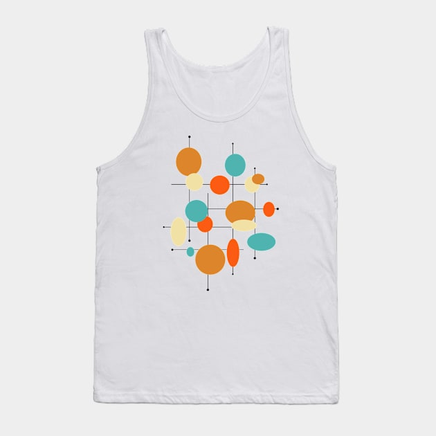 Colorful Geometric Circles Lines Mid Century Tank Top by OrchardBerry